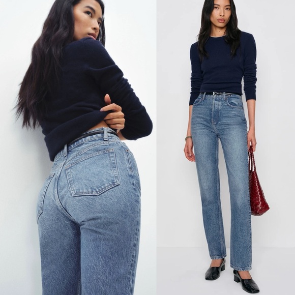 NWT REFORMATION Jeans Cynthia High Rise Straight Blue Size 26 - Picture 14 of 14